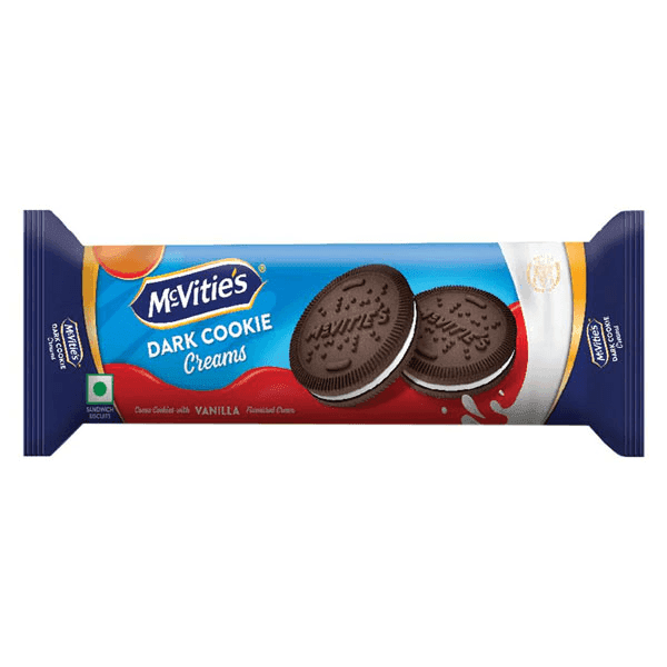 mcvitie's dark cookie creams vanilla biscuit 112 gm