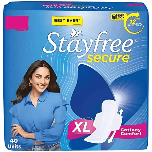 stayfree secure cottony comfort sanitary pads (xl) 40 pads