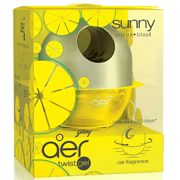 godrej aer twist sunny citrus blast car freshener gel 45 gm