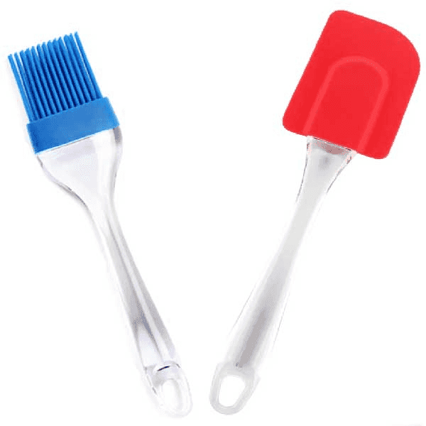 silicone oil brush & spatula set (small) 2 pcs