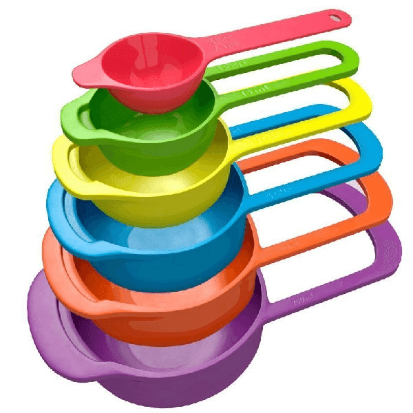 measuring cup & spoon set 6 pcs (multicolored)
