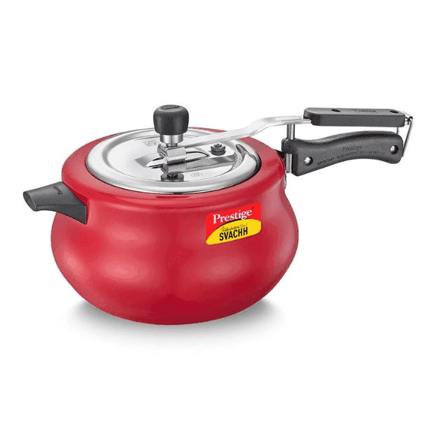 prestige aluminium pressure cooker handi 5.0 ltr (powder coated red) 1 pc