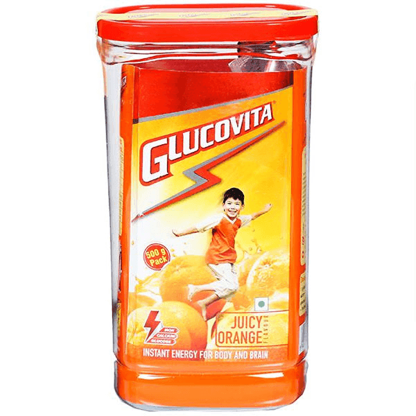 glucovita juicy orange flavour 500 gm (pet jar)