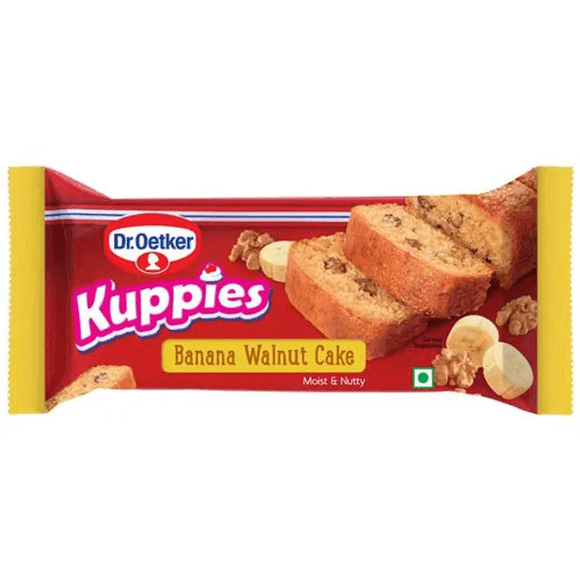 dr.oetker kuppies banana walnut cake 125 gm
