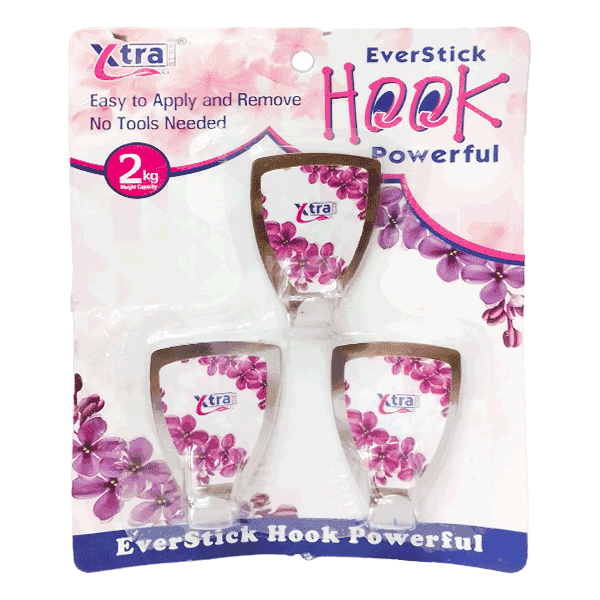 xtra stainless steel sticky hooks 3 pcs 