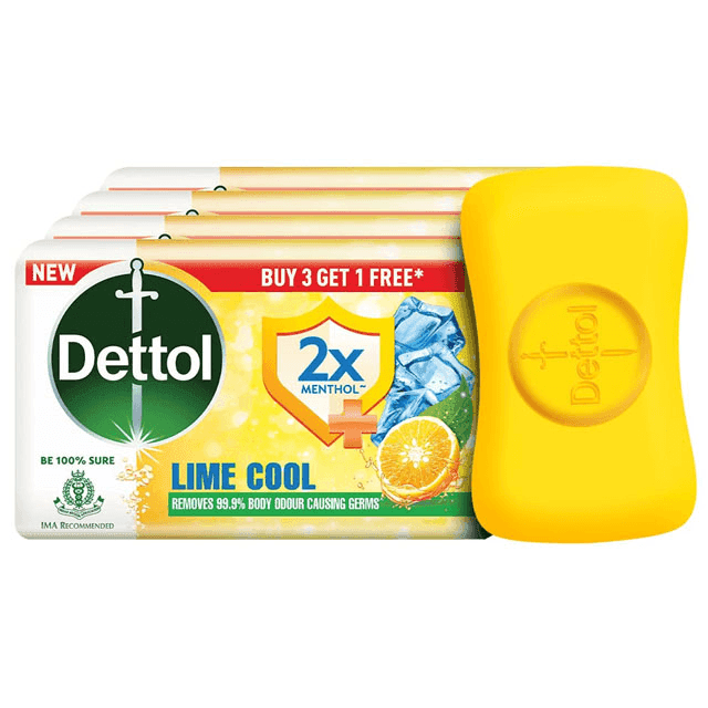dettol lime cool soap set 4*150 gm