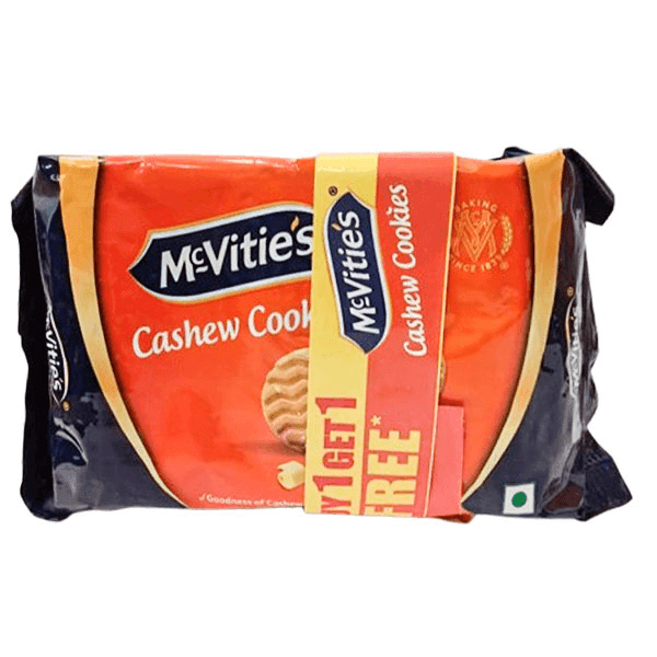 mcvitie's cashew cookies 175.2 gm (buy 1 get 1 free)