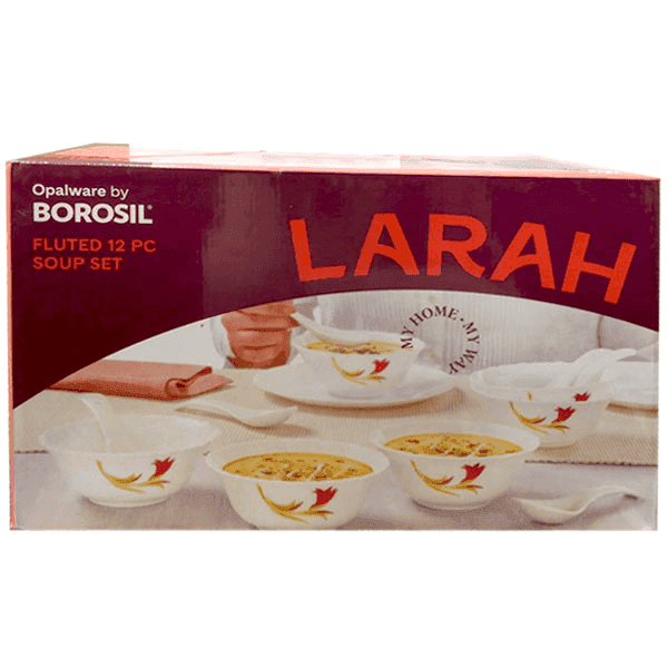 borosil larah fluted 12 pc soup set 