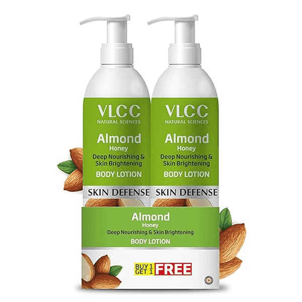vlcc almond honey deep nourishing skin brightening body lotion 350 ml (buy 1 get 1 free)