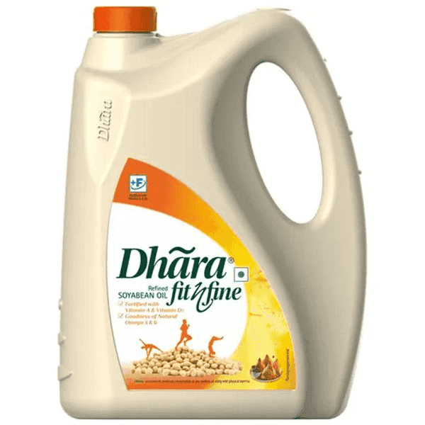 dhara lite n fine refined soyabean oil 5 ltr