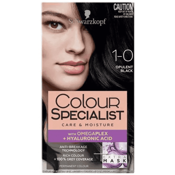schwarzkopf colour specialist permanent colour 1-0 opulent black 60 ml + 60 ml + 22.5 ml + 22.5 ml