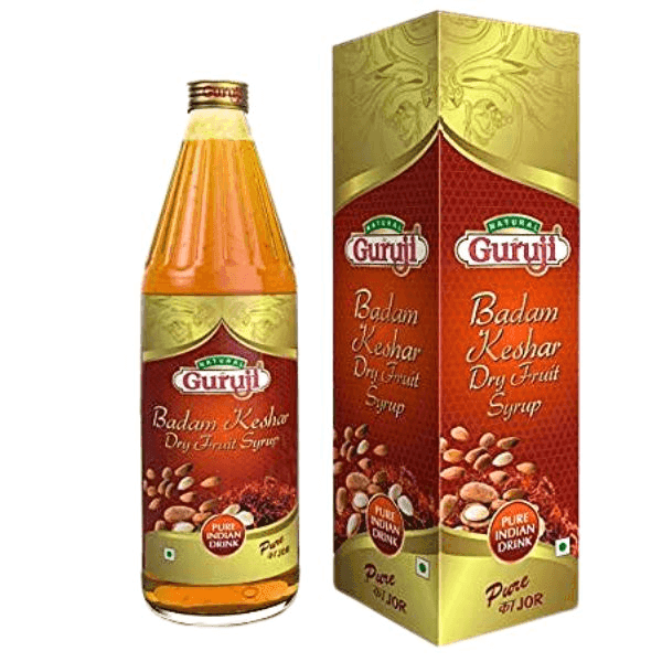 guruji badam keshar dry fruit syrup 750 ml