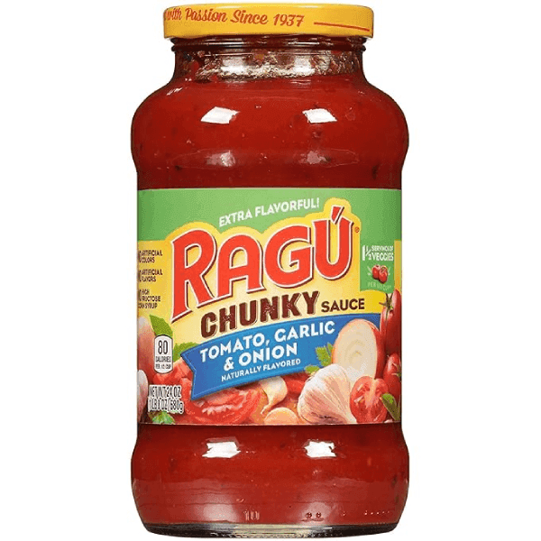 ragu tomato, garlic & onion chunky sauce 680 gm