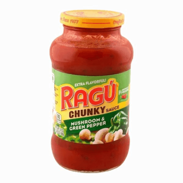 ragu mashroom & green pepper chunky sauce 680 gm