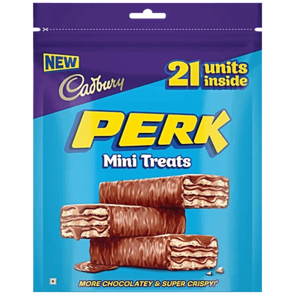cadbury perk mini treats choco-coated wafer 21 units*5.5 gm