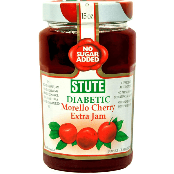 stute no sugar added morello cherry jam 430 gm