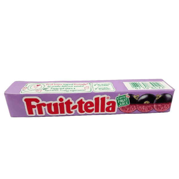 fruit-tella black currant chewy candy (imp) 32.4 gm