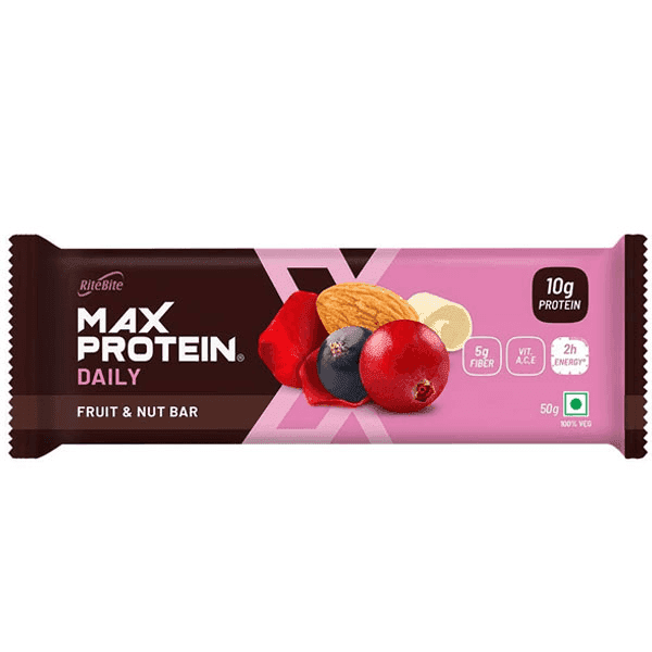 rite bite max protein daily fruit & nut bar 50 gm