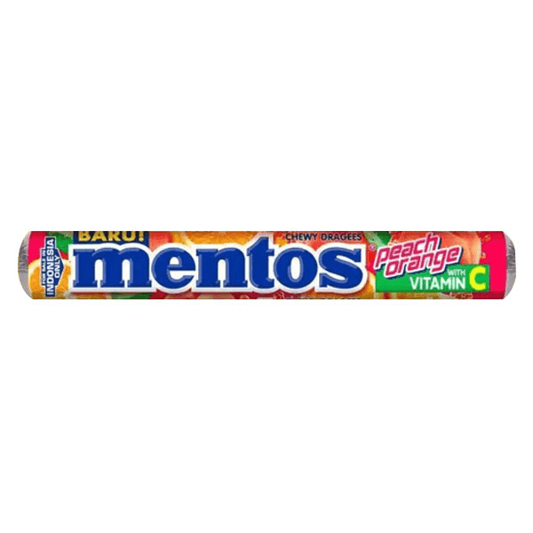 mentos peach orange chewy dragees (imp) 29 gm