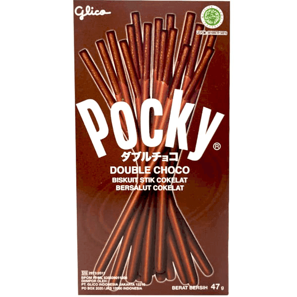 glico pocky double choco flavour sticks 47 gm