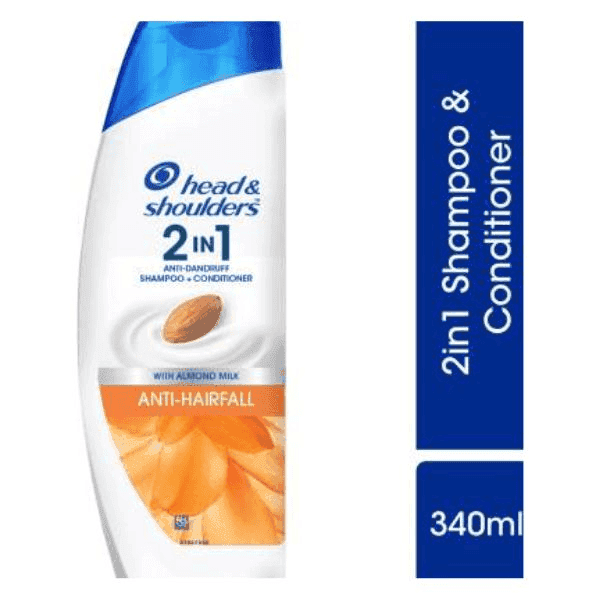 head & shoulders 2-in-1 anti-dandruff anti-hairfall shampoo+conditioner 340 ml