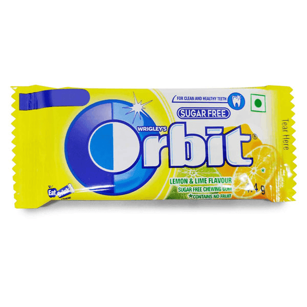wrigley's orbit sugar free lemon & lime flavour chewing gum 3.3 gm