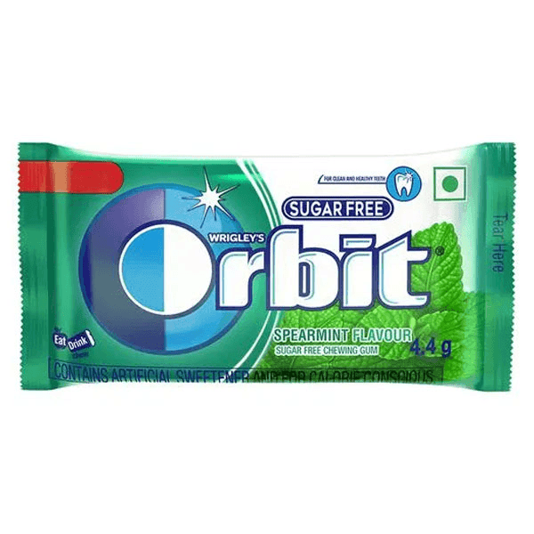 wrigley's orbit sugar free spearmint flavour chewing gum 3.3 gm