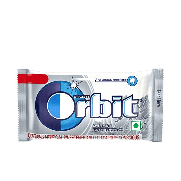 wrigley's orbit sugar free sweetmint flavour chewing gum 3.3 gm