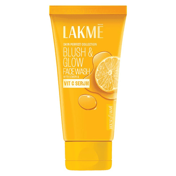 lakme blush & glow lemon & vit c serum face wash 100 gm