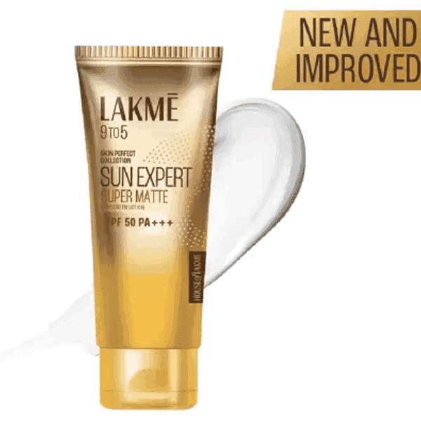 lakme 9 to 5 sun expert super matte sunscreen lotion spf 50 pa+++ 50 ml