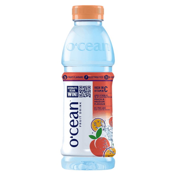 o'cean peach & passion flavour fruit drink 500 ml