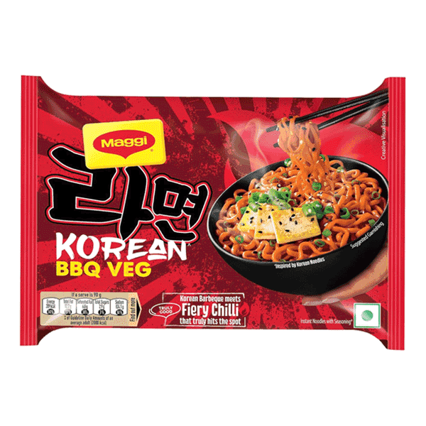 maggi korean bbq veg fiery chilli 90 gm
