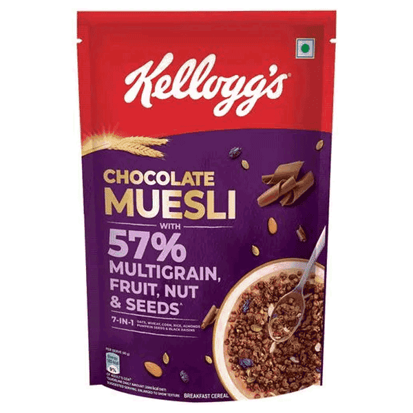kellogg's chocolate muesli multigrain fruit nut & seeds 450 gm