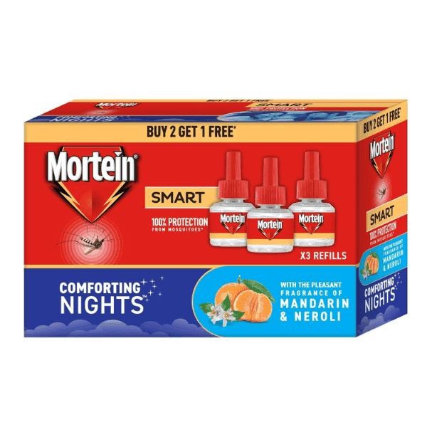 mortein smart comforting nights mosquito repellent refill 3*45 ml