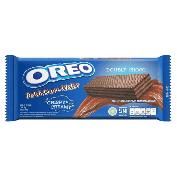 oreo crispy & creamy double choco dutch cocoa wafer 140.4 gm