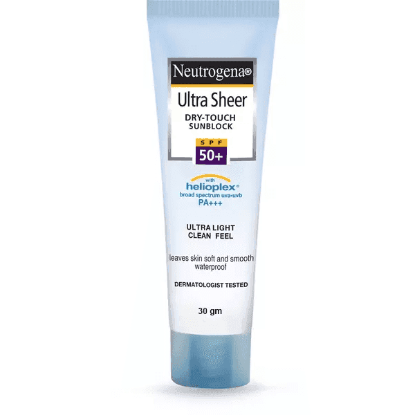neutrogena ultra sheer dry-touch sunblock spf 50+ cream 30 gm