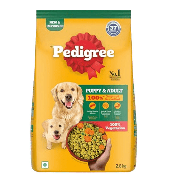 pedigree puppy & adult 100% vegetarian dog food 2.8 kg