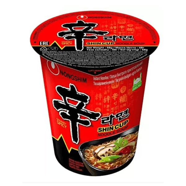 nongshim shin cup noodle soup instant cup noodles 68 gm 
