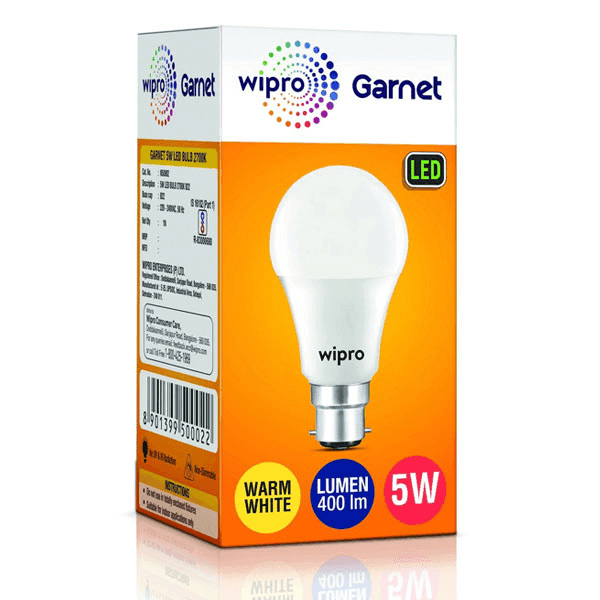 wipro garnet led bulb 5 w