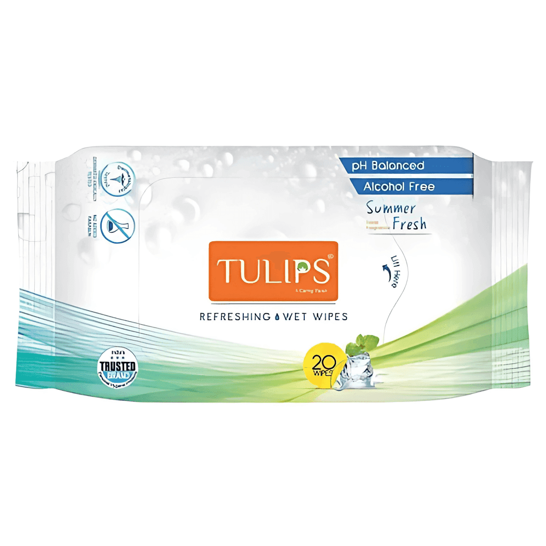 tulips summer fresh floral fragrance refreshing wet wipes 20 wipes