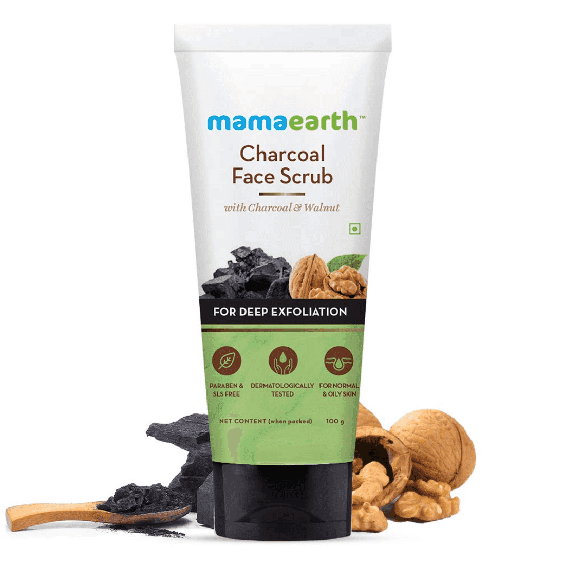 mama earth charcoal face scrub 100 gm