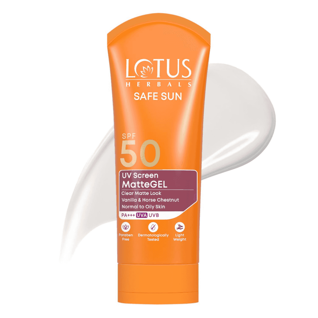 lotus herbals safe sun uv screen matte gel spf 50 pa+++ 50 gm