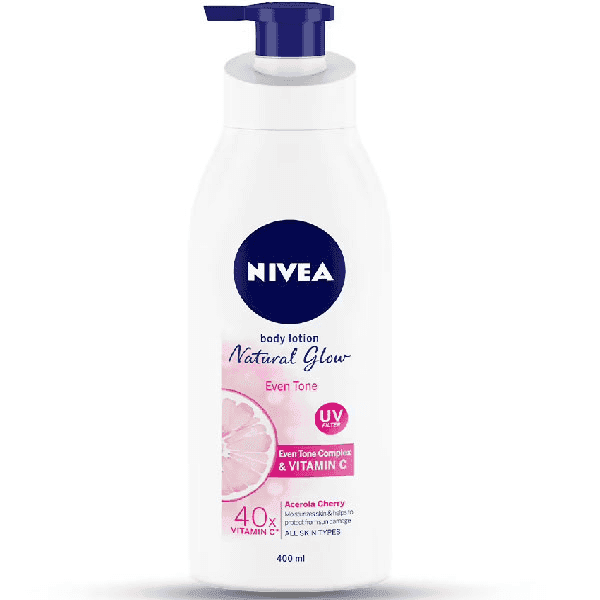 nivea natural glow even tone body lotion (all skin types) 400 ml